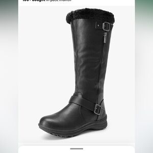 Dreampairs Women's Black Knee-High Boots size 8.5